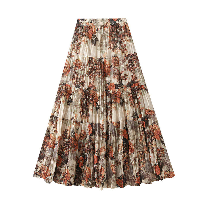 tiered abstract-print maxi skirt – AURORA