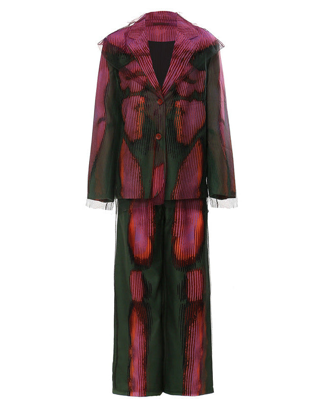 Haut à manches évasées plissées et ensemble jupe longue avec ceinture à la taille – Rosiny 