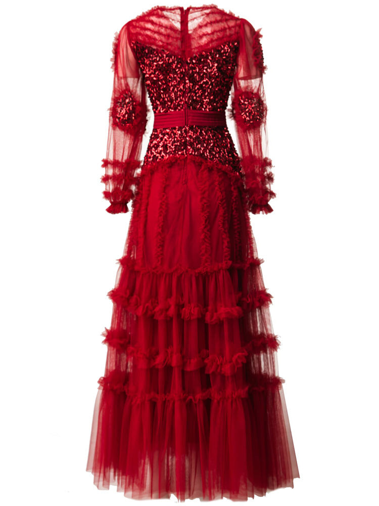 korte mouw midi jurk met 3D bloemenapplicaties - BLOOMIQ 