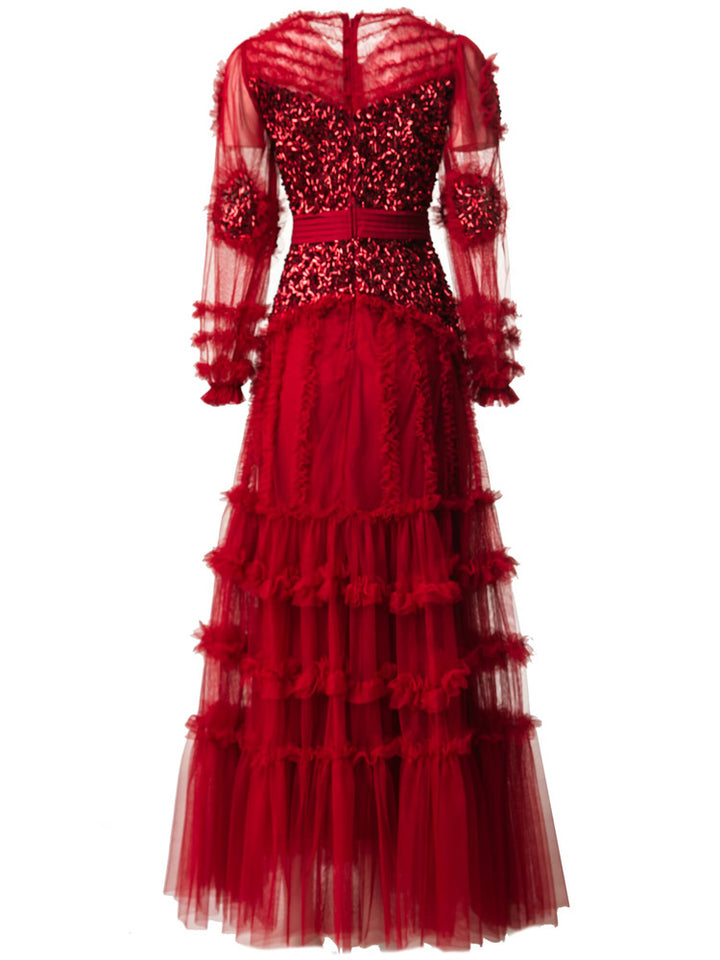 korte mouw midi jurk met 3D bloemenapplicaties - BLOOMIQ 