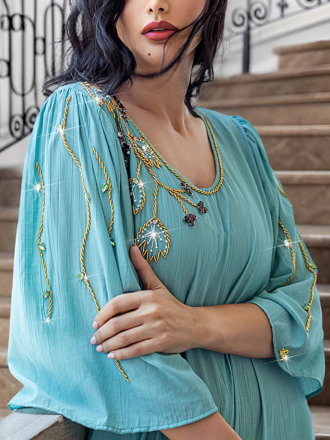 Long-Sleeve Minimalist Maxi Dress – AURELIA