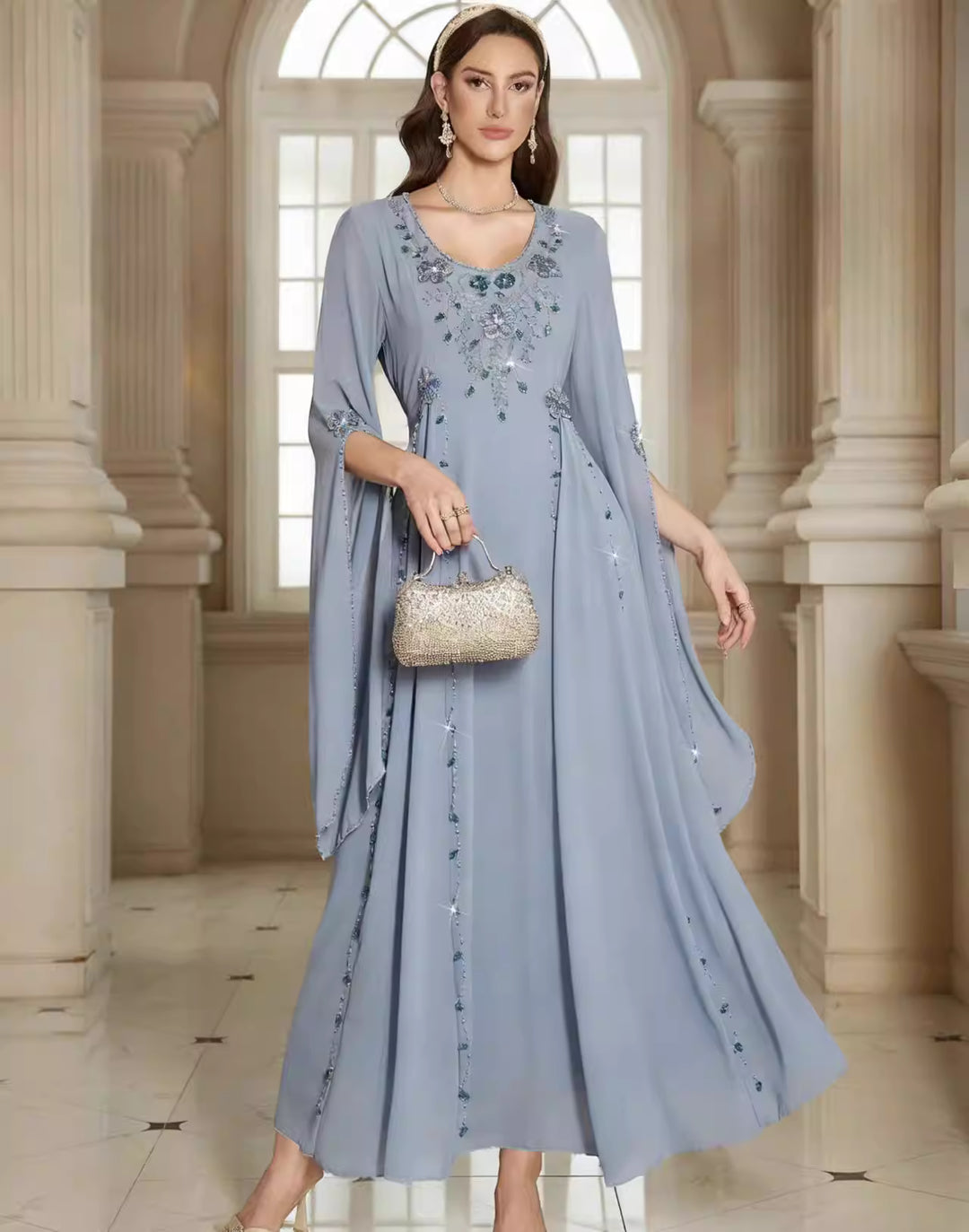 Long Sleeve Maxi Dress with Waist Detail – ELYRA