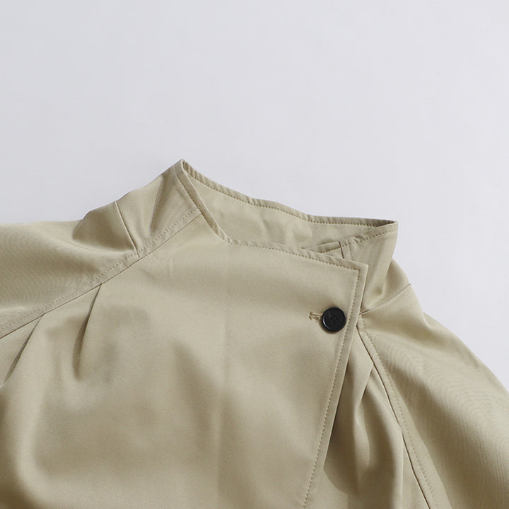 معطف طويل بسيط بتصميم مينيماليست وياقة قائمة - ميليرف