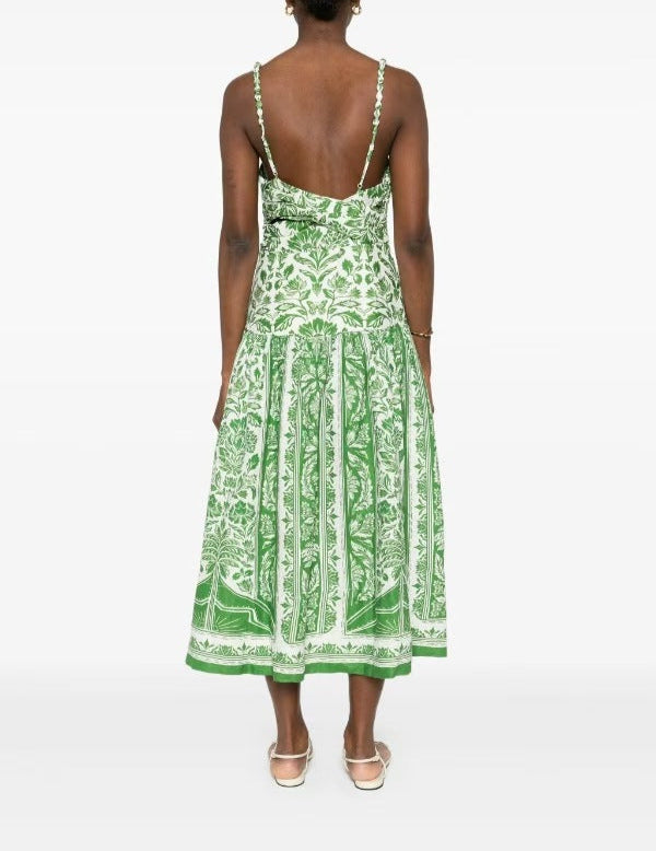 Plissiertes Oberteil mit ausgestellten Ärmeln und Maxirock-Set mit Taillengürtel – Rosiny 