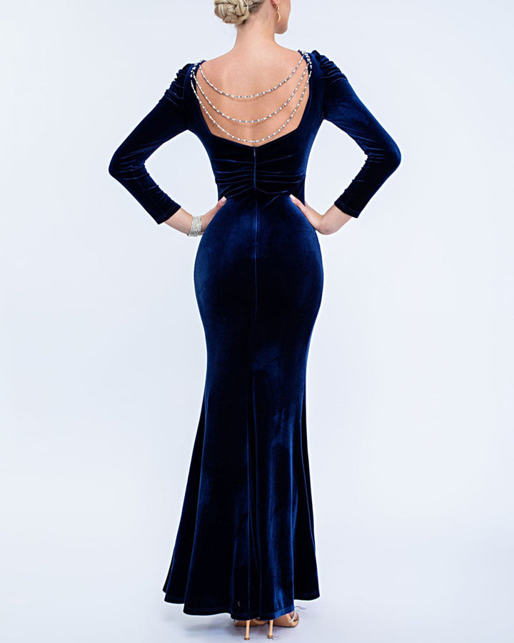 Geplooide top met uitlopende mouwen en maxi-rok set met tailleband – Rosiny 