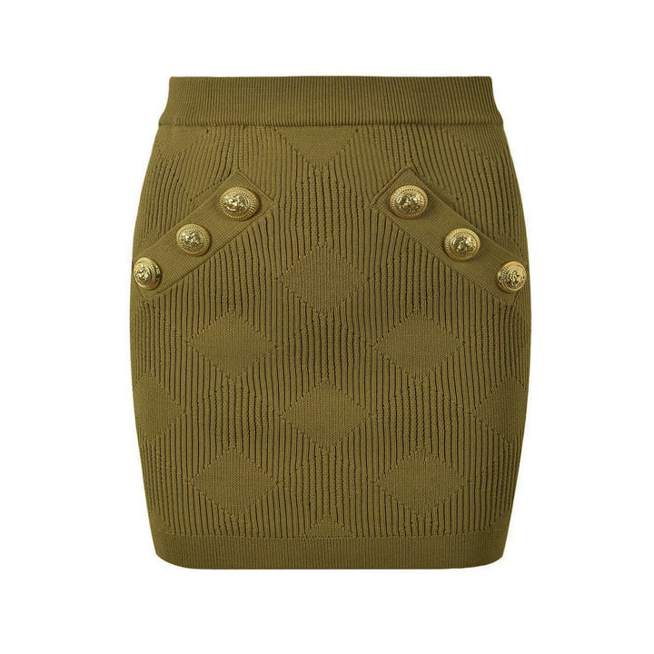 褶皱喇叭袖上衣和高腰裙套装，配腰带 – Rosiny 