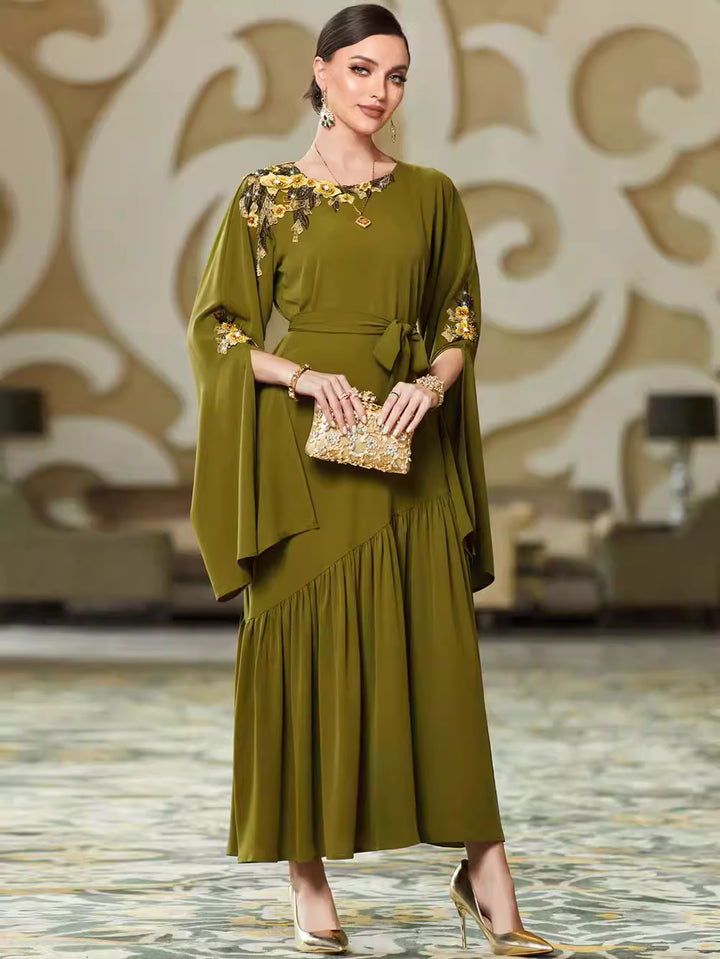 Elegant Long Sleeve Maxi Dress with Refined Fit – ALTHEA
