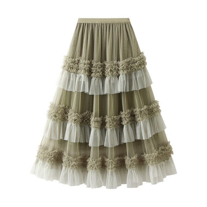 Tiered Tulle Maxi Skirt with Ruffle Layers – AMÉLIE