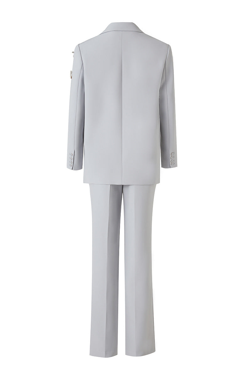 embellished tailored suit with straight-leg trousers – LUNARA