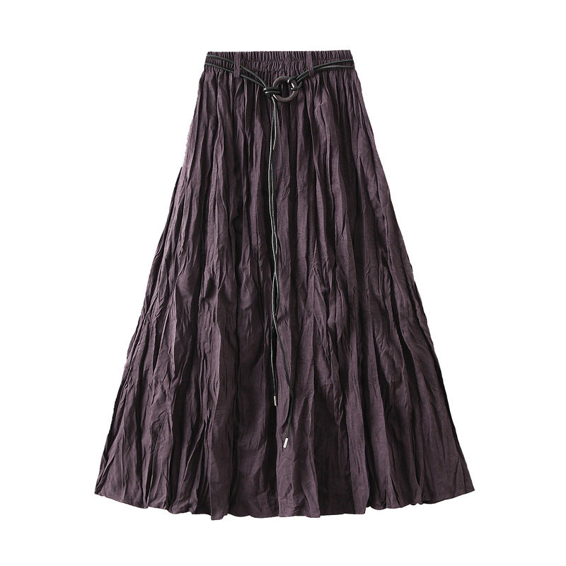 textured maxi skirt with adjustable rope belt – MARLOWE