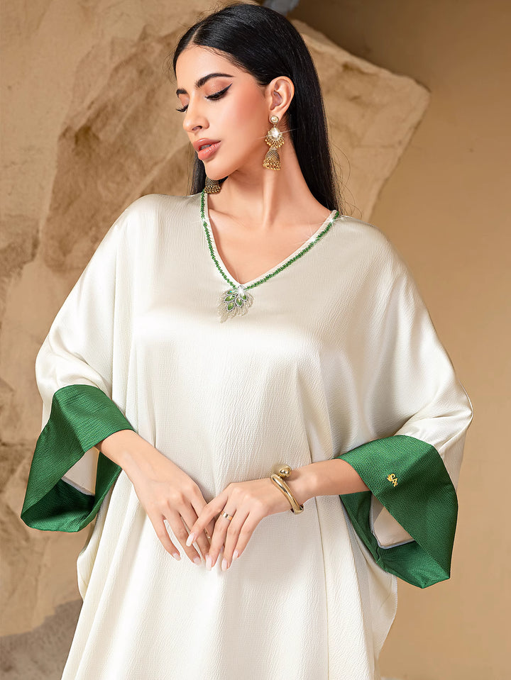 flared kaftan dress with contrast cuffs - LAYLAFI