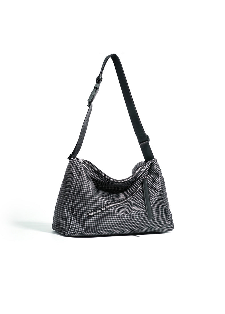 slouchy shoulder bag with asymmetric zipper - NIALI