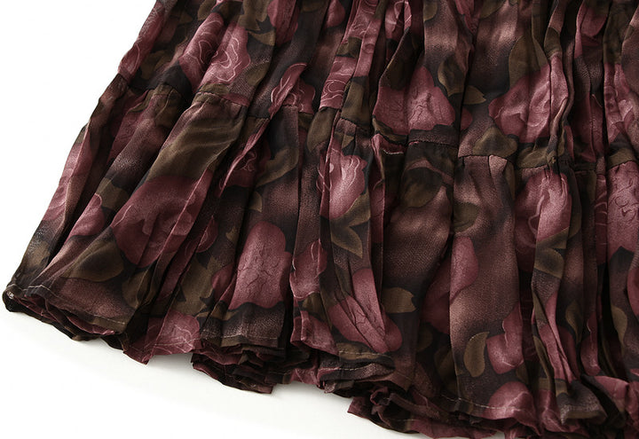 tiered abstract-print maxi skirt – AURORA