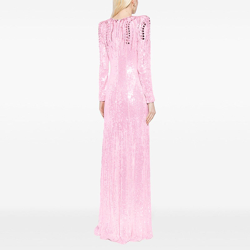 Haut à manches évasées plissées et ensemble jupe longue avec ceinture à la taille – Rosiny 