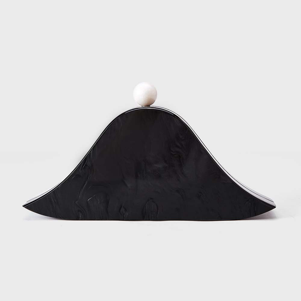 sculpted pearl resin clutch with dome silhouette – AURA