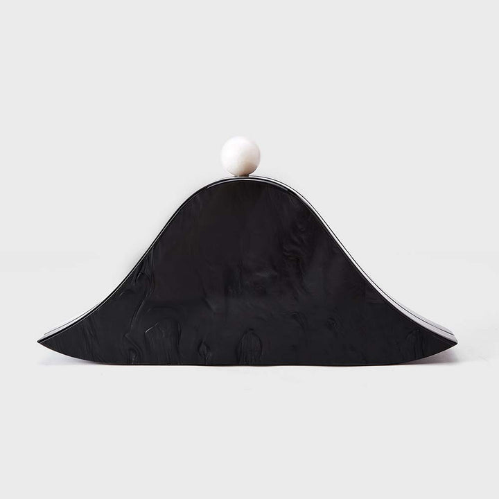 sculpted pearl resin clutch with dome silhouette – AURA