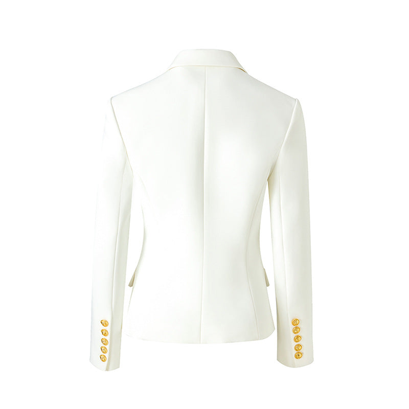 Double-breasted tailored blazer with gold buttons – REGAL
