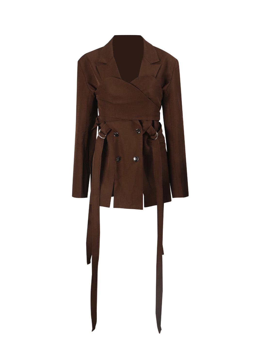 structured wrap blazer with corset seams – COCOA