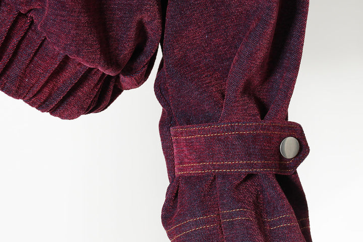 Haut à manches évasées plissées et ensemble jupe longue avec ceinture à la taille – Rosiny 