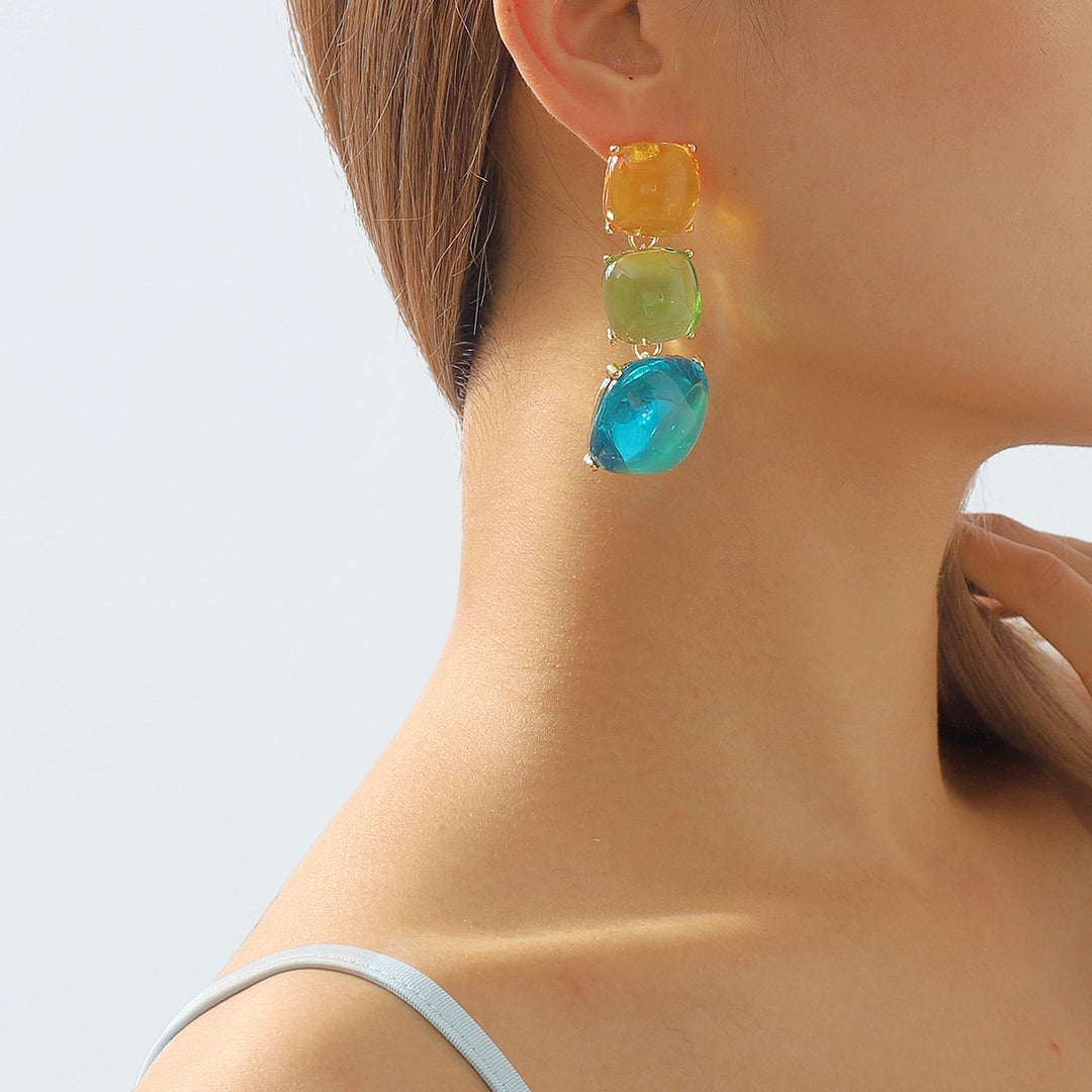 collier chaîne multicolore avec breloques de mer en émail - CORALIA 