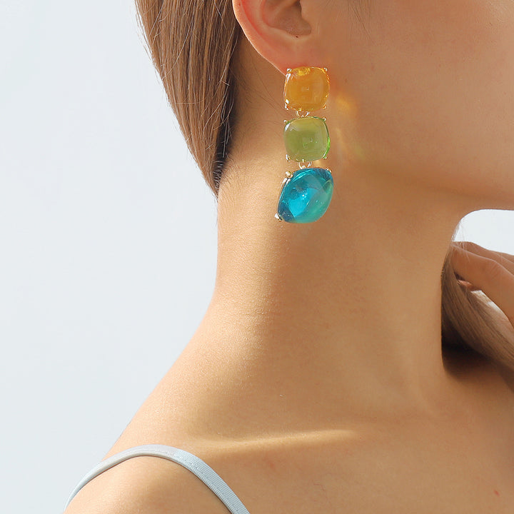 collier chaîne multicolore avec breloques de mer en émail - CORALIA 