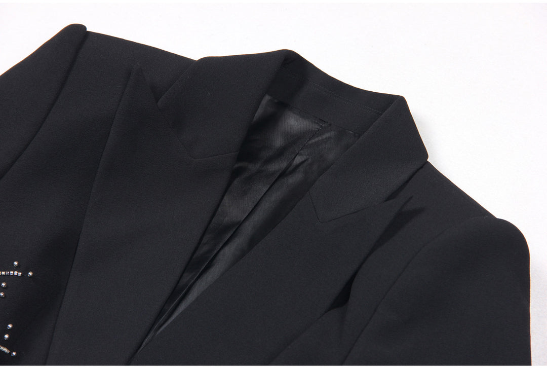 Haut à manches évasées plissées et ensemble jupe longue avec ceinture à la taille – Rosiny 