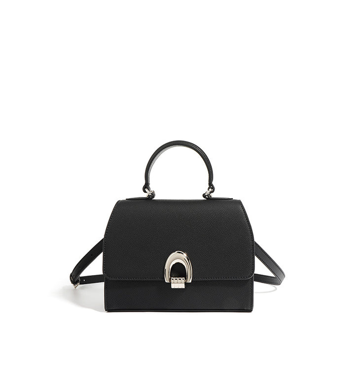 gewebte Rattan-Tragetasche mit doppelten Ledergriffen – LÉONIE 