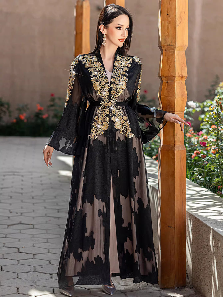 Elegant Long Sleeve Maxi Dress with Structured Fit – ARIELLE