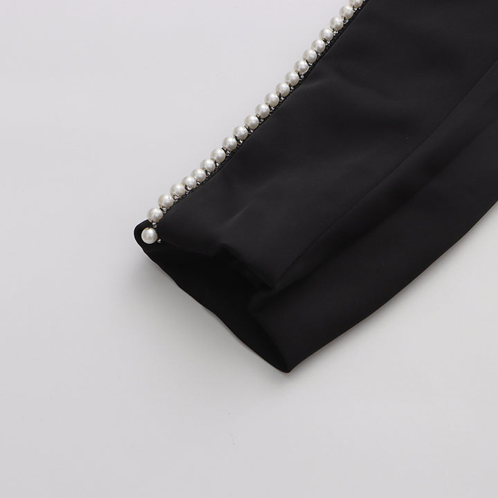 Plissiertes Oberteil mit ausgestellten Ärmeln und Maxirock-Set mit Taillengürtel – Rosiny 