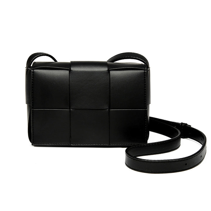 Minimalist Woven Leather Crossbody Bag – CUBE