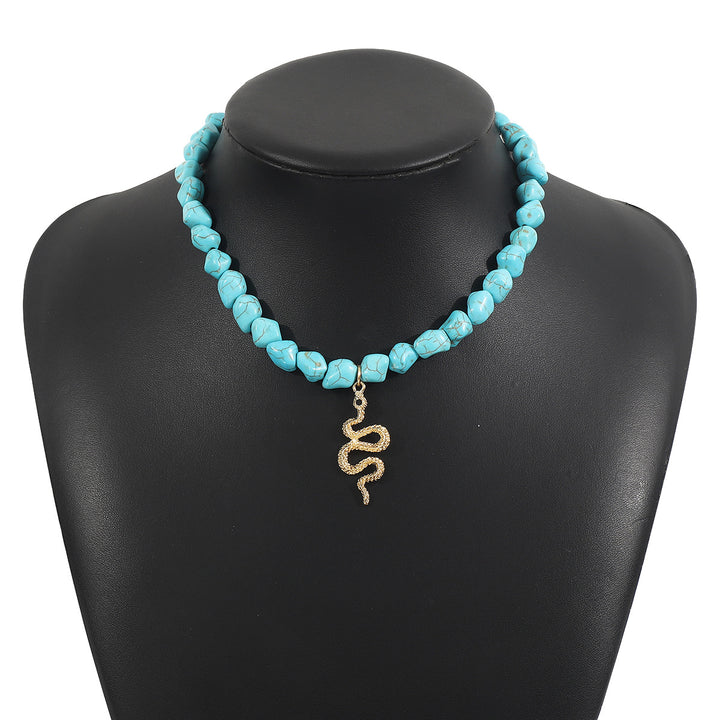 turquoise bead necklace set with symbolic pendants – AZURA