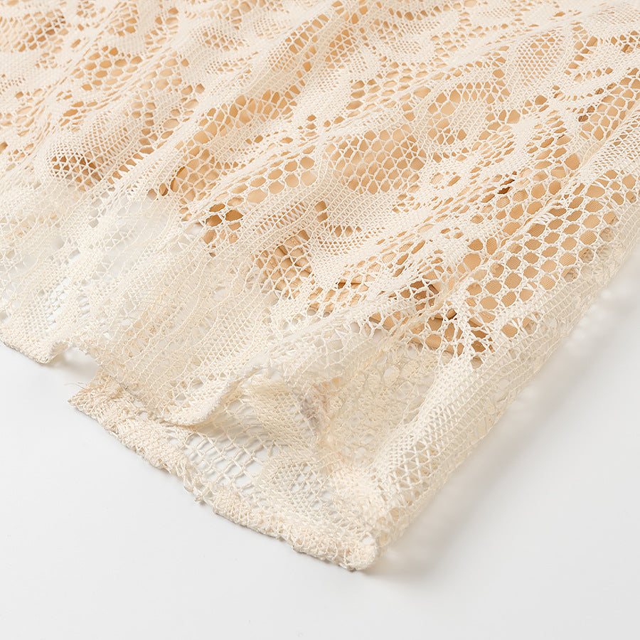 long-sleeve lace bodycon dress with deep neckline – AMBERET