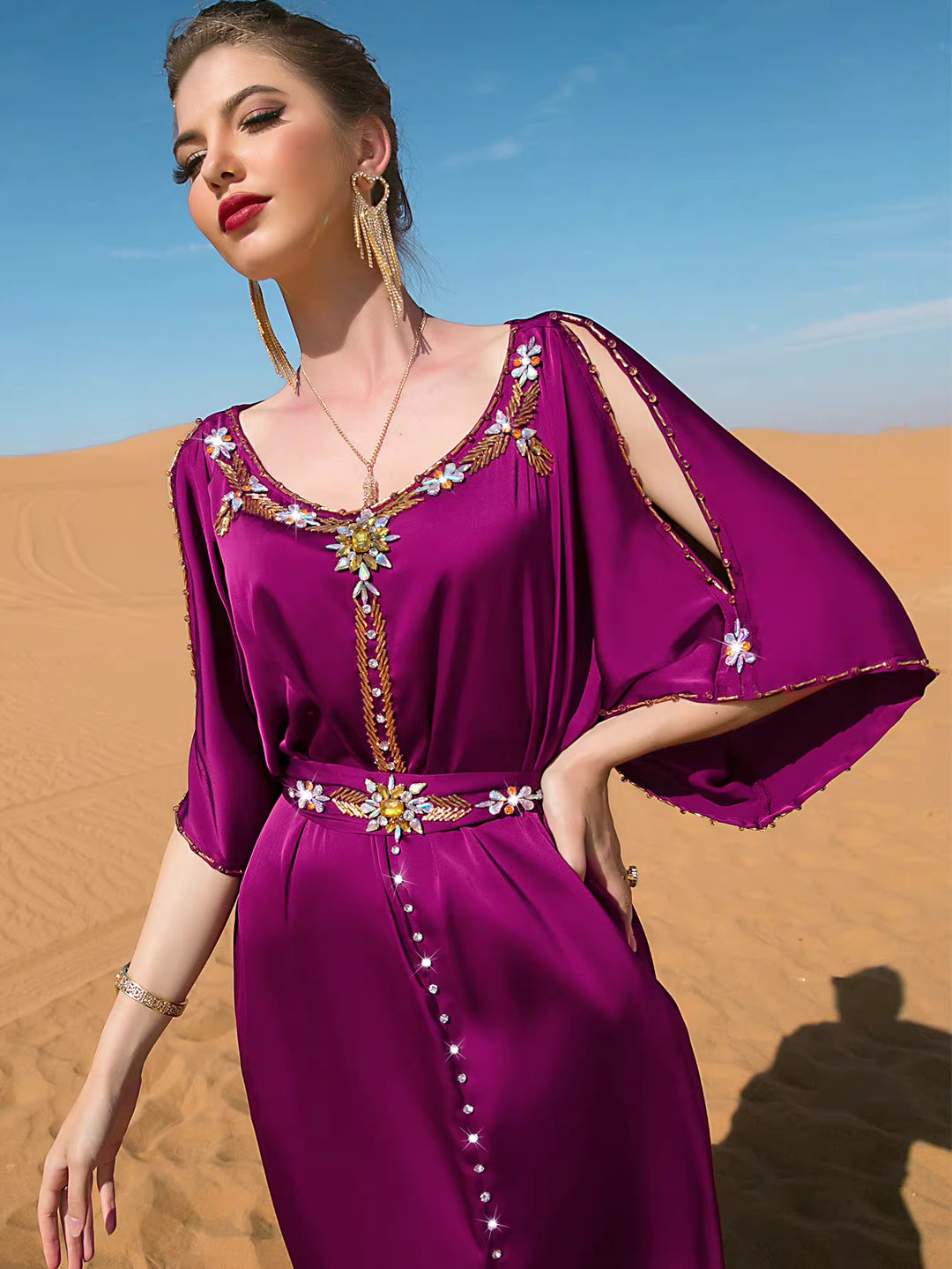 fluid draped evening dress with sculpted lines – ELYRA