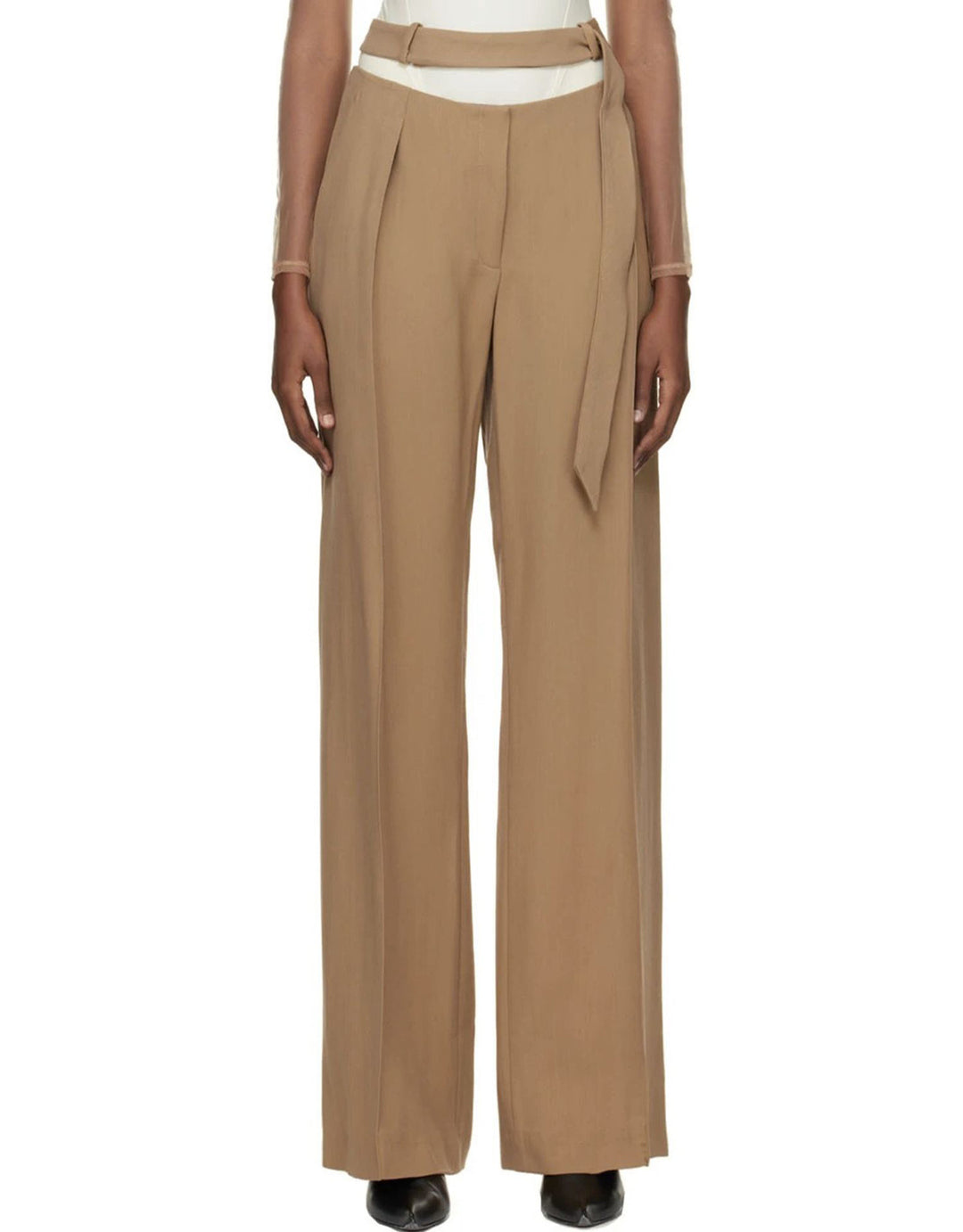 costume évasé sur mesure avec manches bouffantes en satin – VALENCIA 