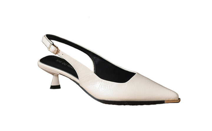 حذاء بكعب مفتوح من الخلف بطرف معدني – سيريناتلو