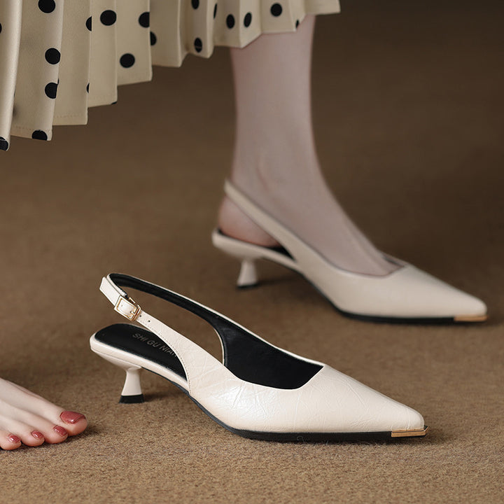 حذاء بكعب مفتوح من الخلف بطرف معدني – سيريناتلو