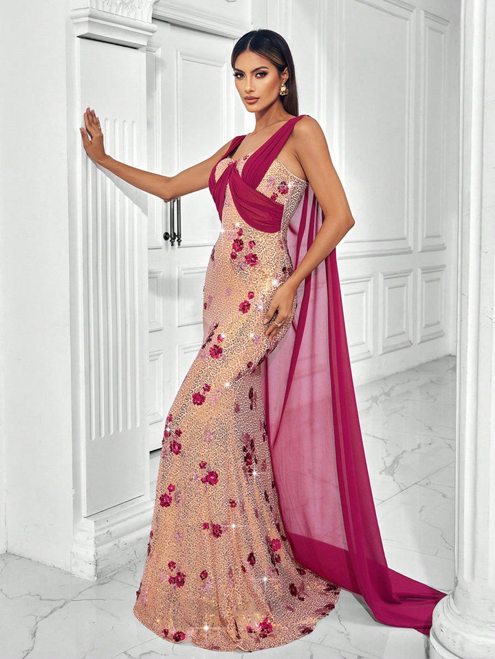 Haut à manches évasées plissées et ensemble jupe longue avec ceinture à la taille – Rosiny 