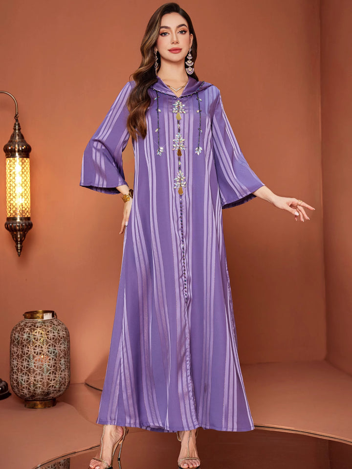 costume évasé sur mesure avec manches bouffantes en satin – VALENCIA 