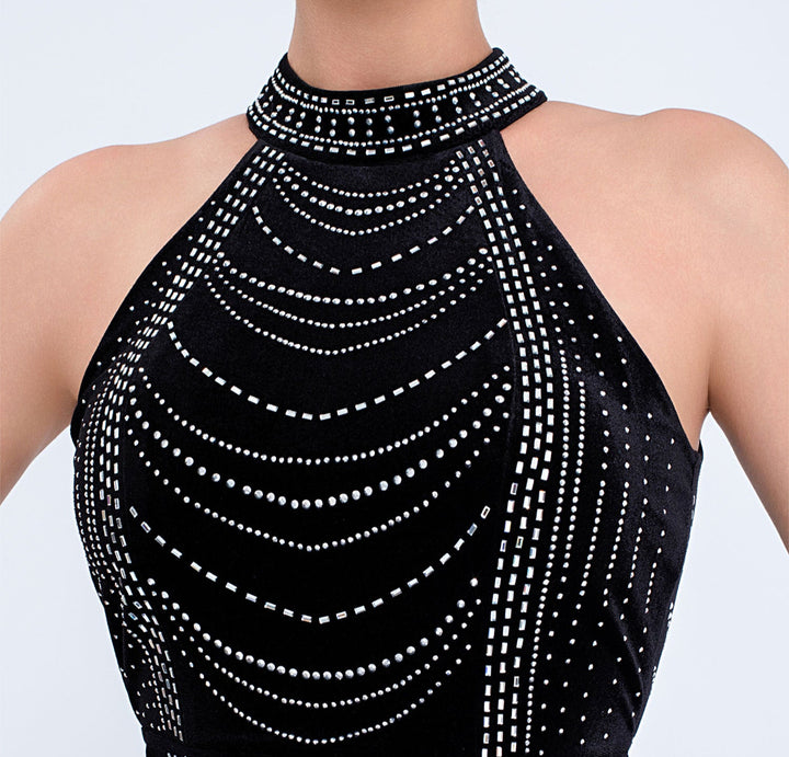 halter gown with crystal chain embellishments – NOVACIL