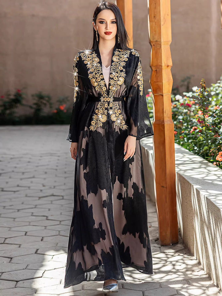 Elegant Long Sleeve Maxi Dress with Structured Fit – ARIELLE
