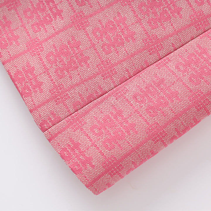 double-breasted jacquard blazer with satin lapel – ROSÉ