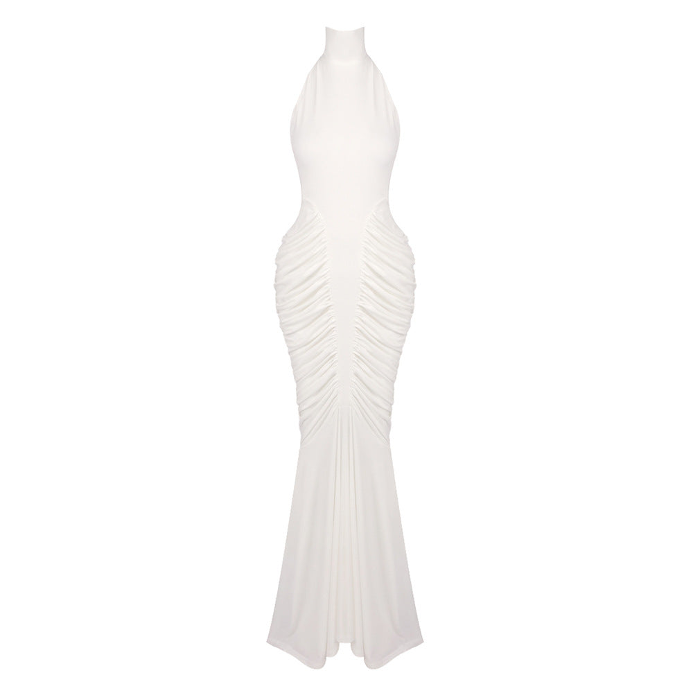 Ruched Sculpted Mermaid Gown — Ivory