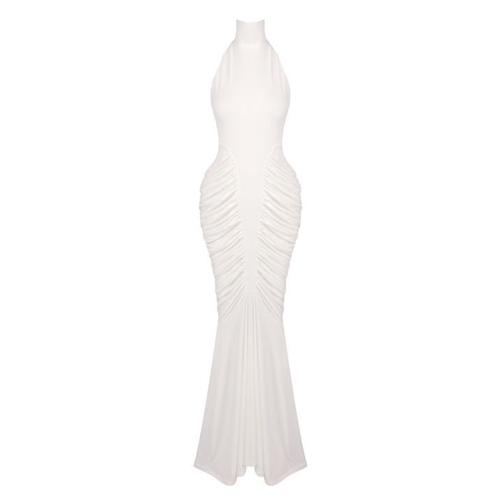 Ruched Sculpted Mermaid Gown — Ivory
