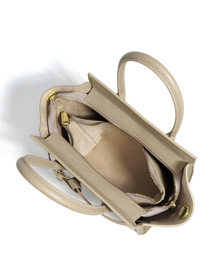 structured leather handbag with buckle strap – AMELIAVIL