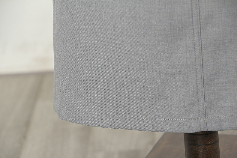 High-waist midi skirt with denim panel and raw-edge detail – DENYRA