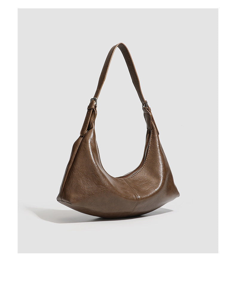 حقيبة كتف جلدية كبيرة - سيينا