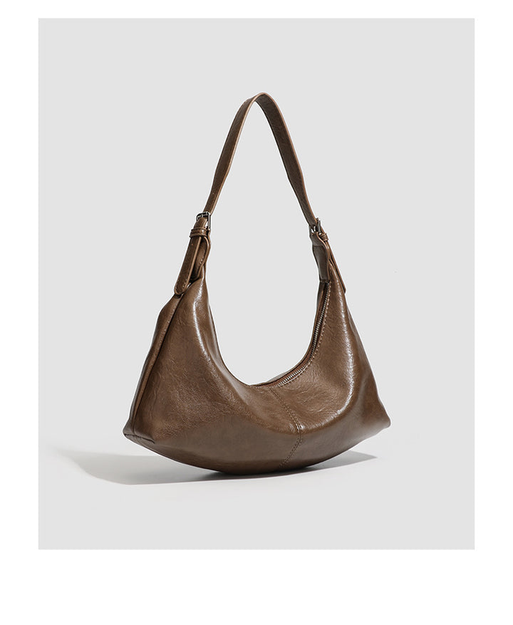 حقيبة كتف جلدية كبيرة - سيينا