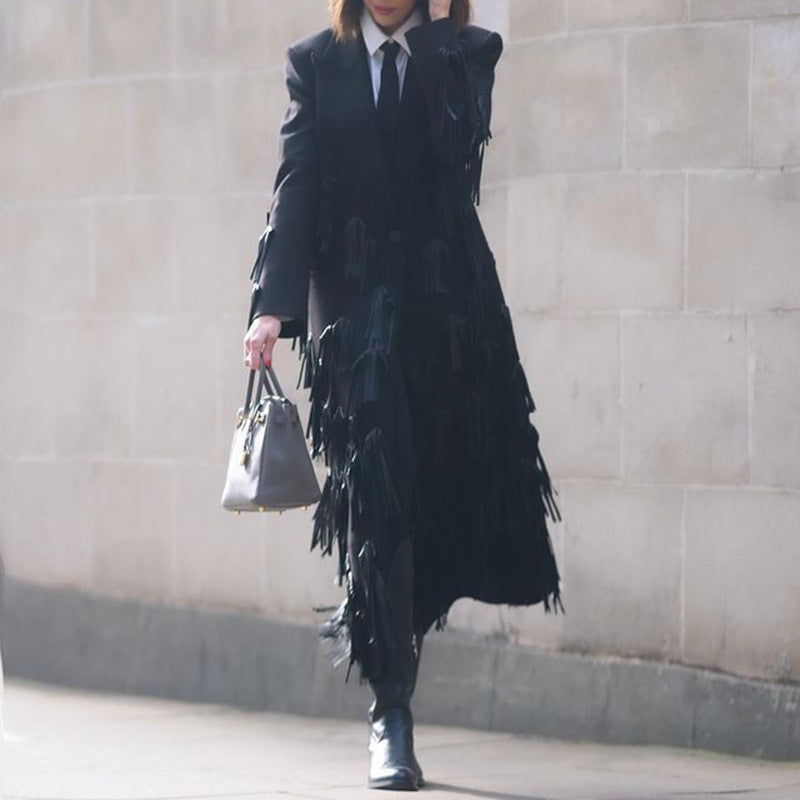 Haut à manches évasées plissées et ensemble jupe longue avec ceinture à la taille – Rosiny 