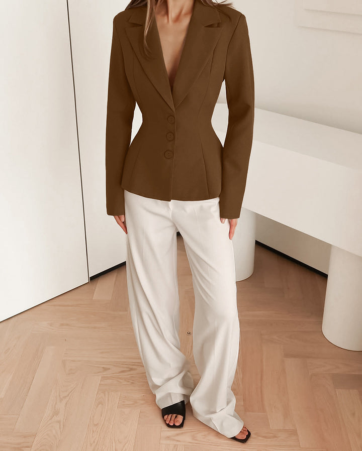 tailored waist-defining blazer with sculpted peplum – CELINE