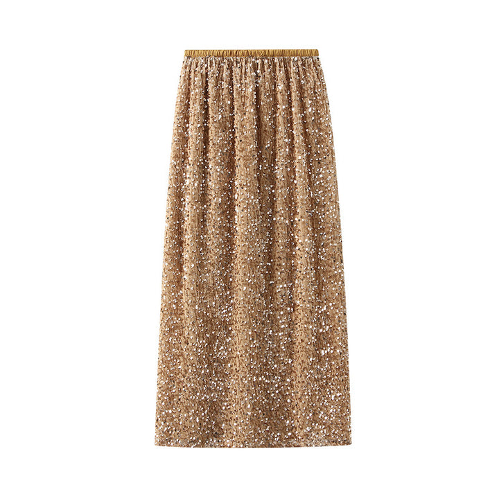 full sequin A-line midi skirt – LUNARG